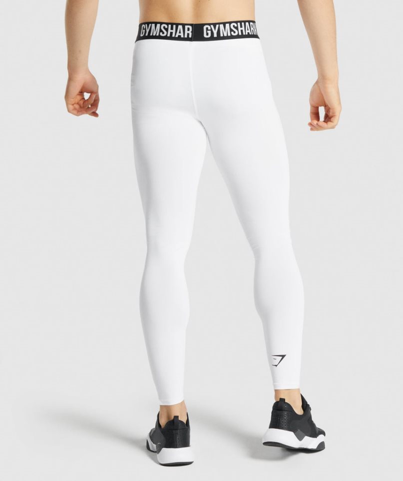 Men's Gymshark Element Baselayer Leggings White | NZ 7LIKUR